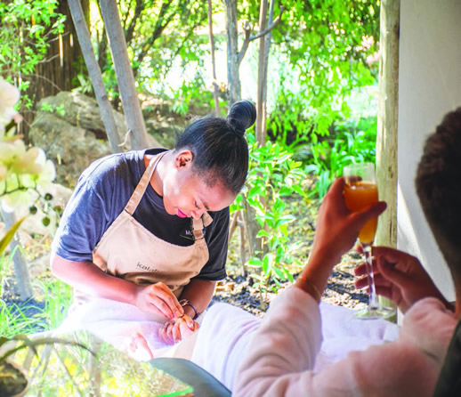Mani and pedi at Mowana Spa